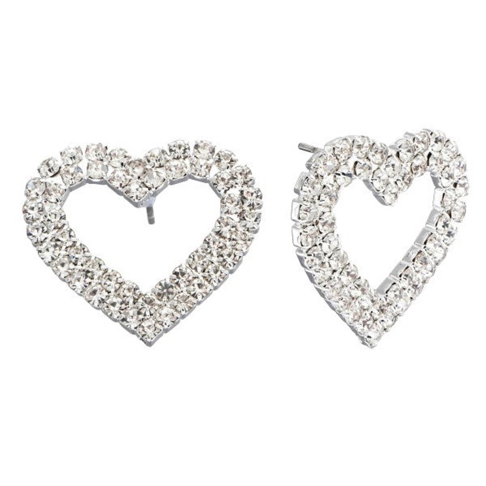 Crystal Heart Stud Earrings